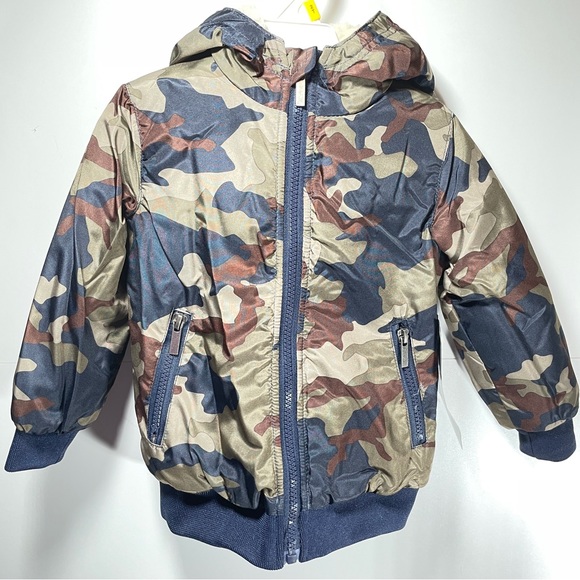 NWT Baby Boy Winter Puff Coat with Sherpa Lined Hood - Picture 1 of 5